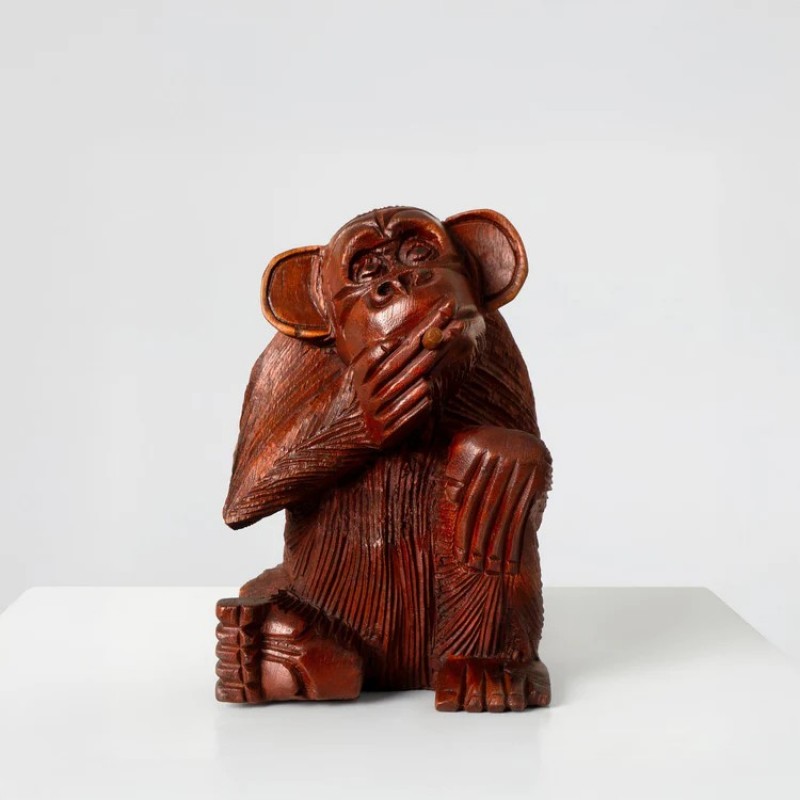 Vicious Monkey Wood Sculpture
