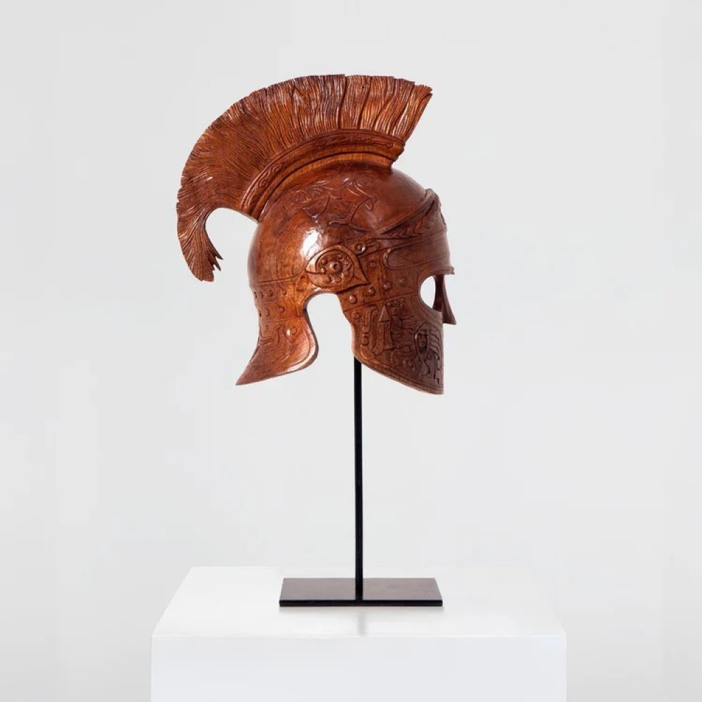 Colosseum Helmet Wood Sculpture