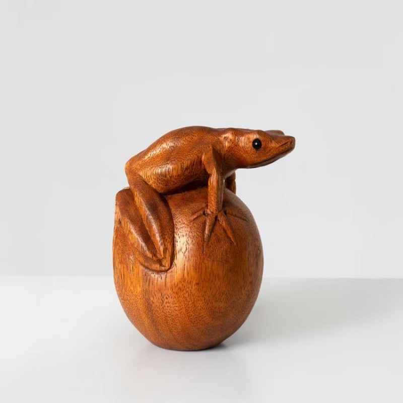 Frog Wood Sculpture